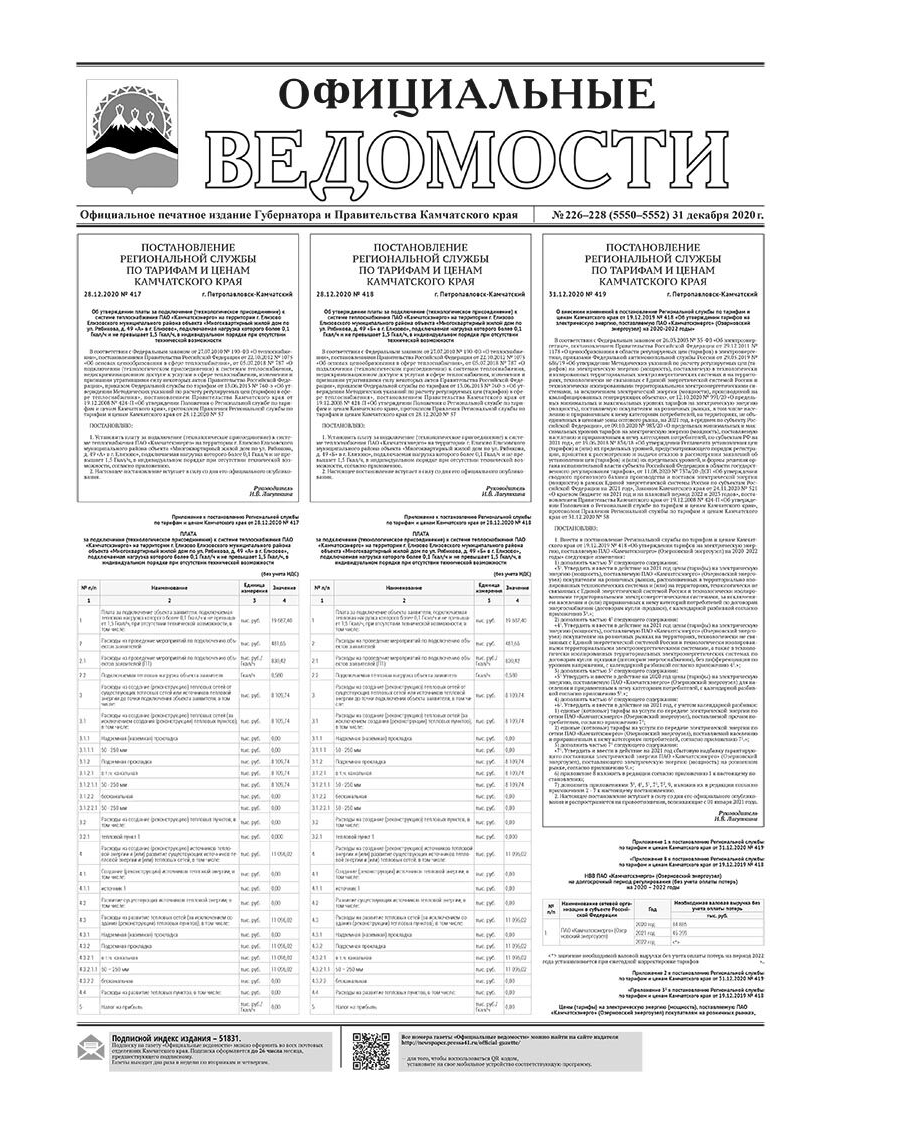 №226-228 (5550-5552) от 31.12.2020
