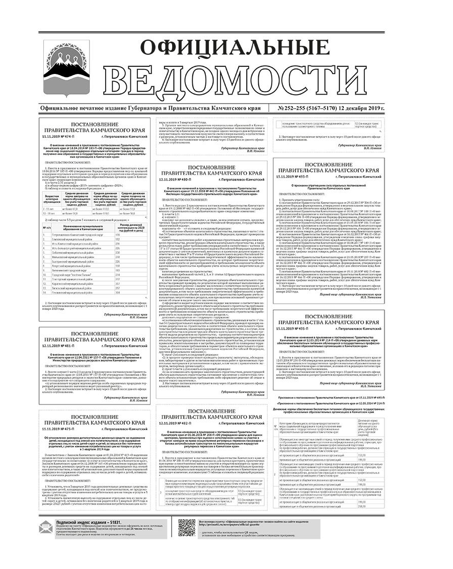 ОВ №252-255 (5167-5170) от 12.12.2019