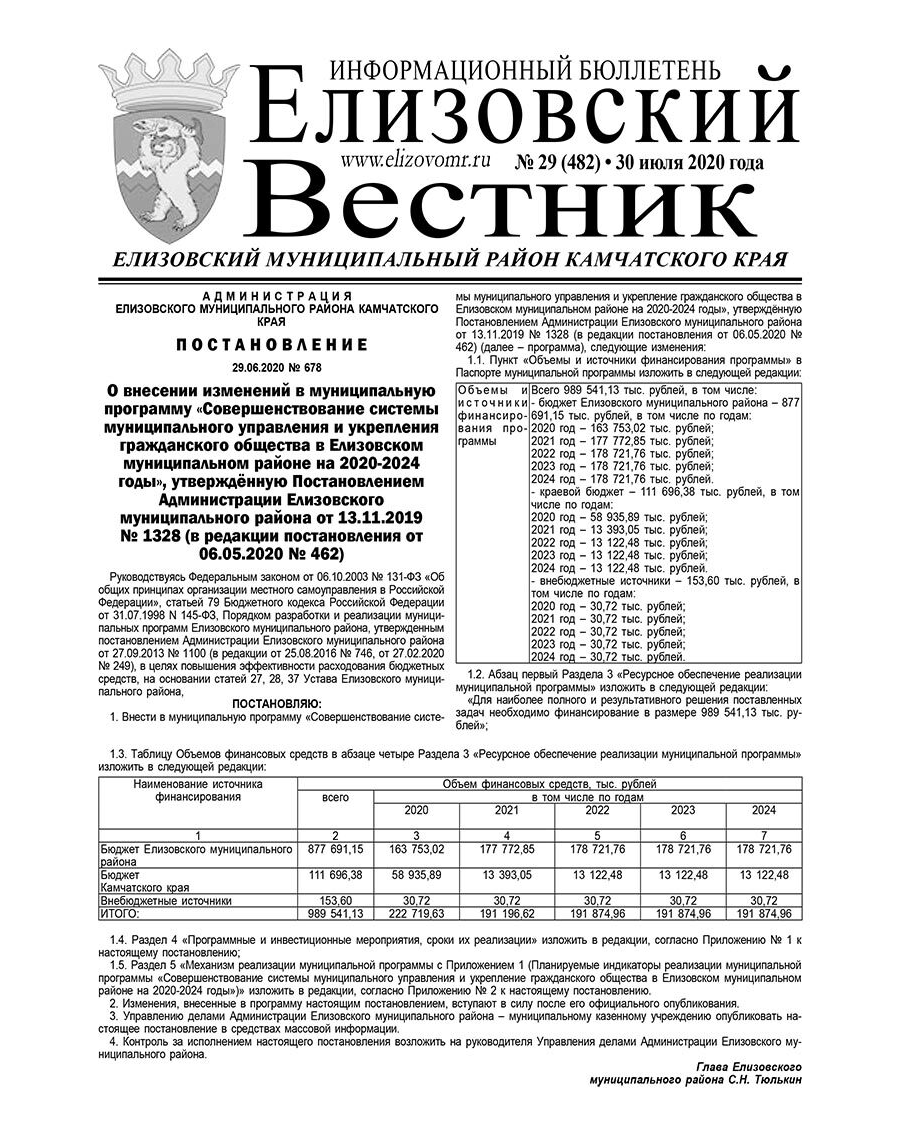 №29 (482) от 30.07.2020